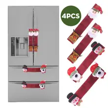 4 шт./компл. Рождество Чехлы на ручки холодильника для холодильника микроволновая печь Чехлы для дверных ручек перчатки Рождественский подарок