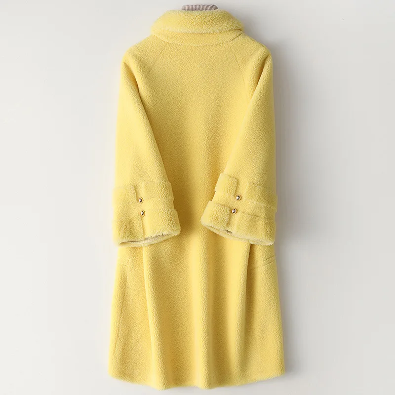 

Autumn Winter Coat Women Clothes 2020 Korean Real Fur Coat Female Wool Jacket Suede Lining Sheep Shearling Fur Tops ZT4880