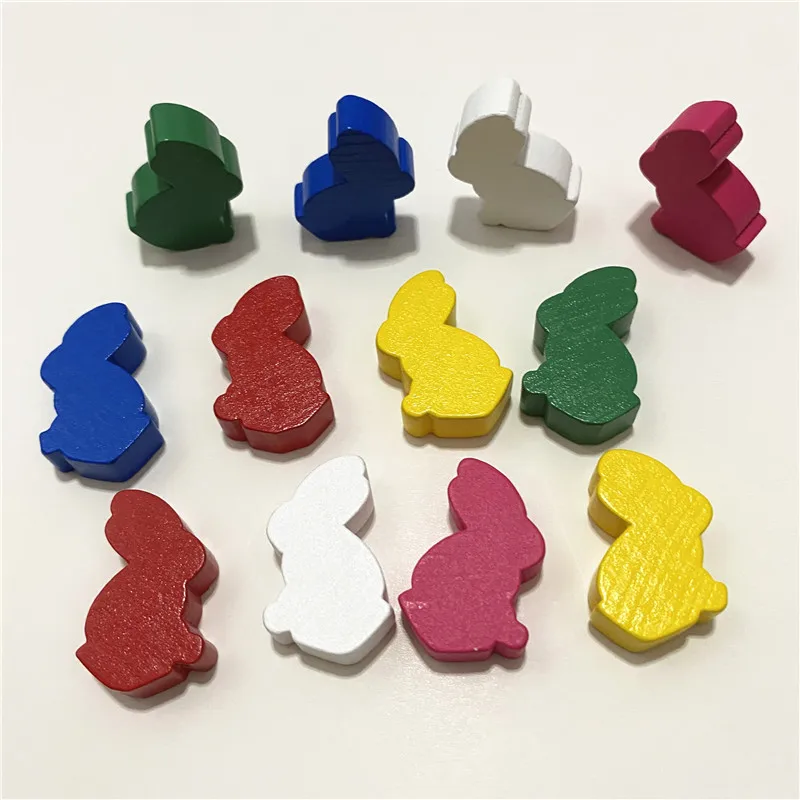 12Pcs/Set Wood Rabbit Chess Pieces Accessories For Board Games Accessory