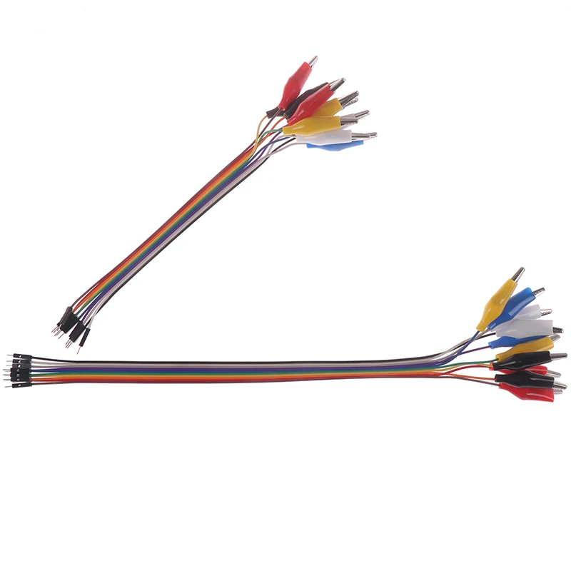 10pin Double-end Alligator Clip Jump Wire Male Female Crocodile Clip Test Lead Jumper Wire Line Cable For DIY Connection 20/30cm