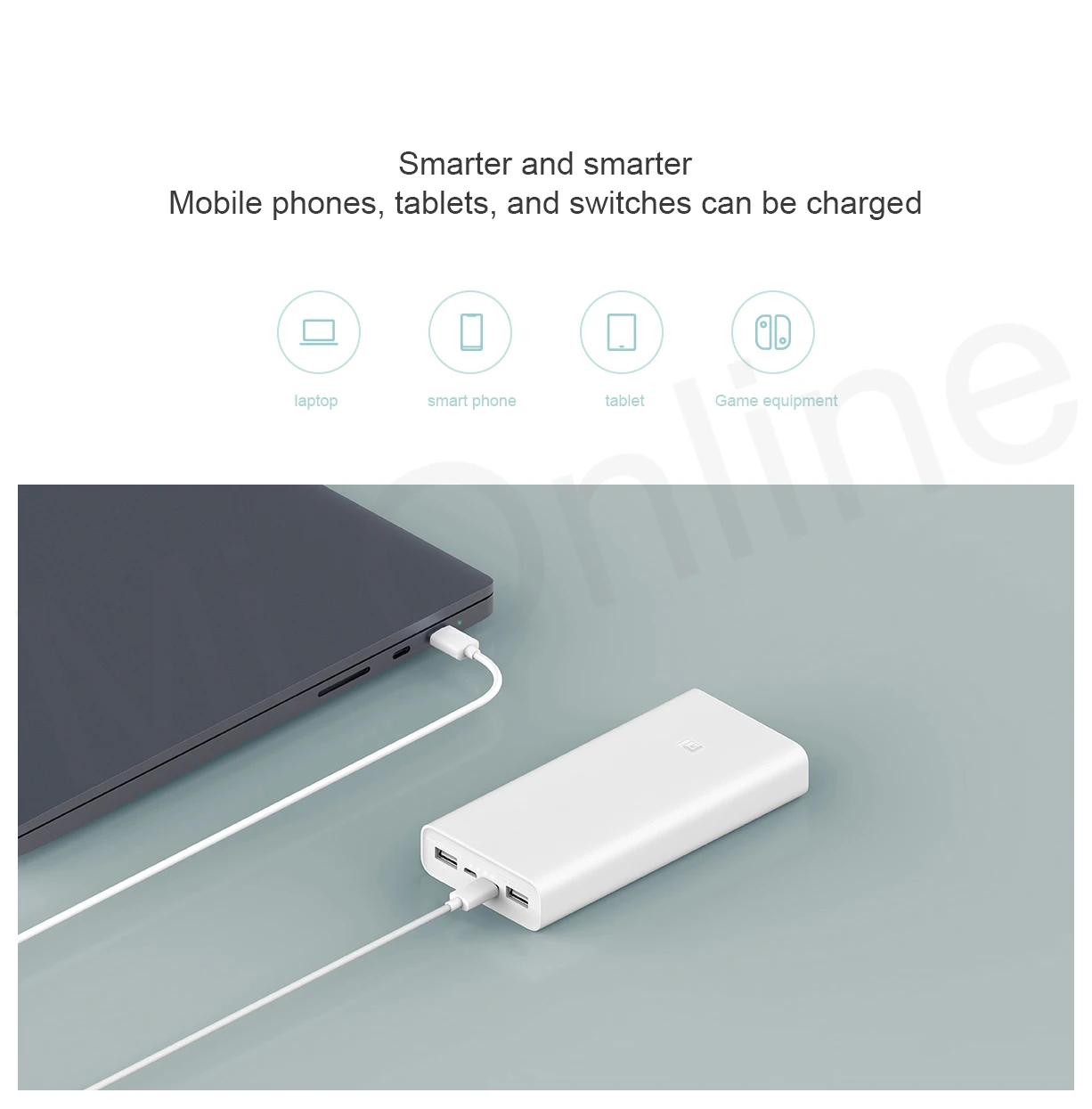 Xiaomi Mi 20000 мАч Внешний аккумулятор 3 USB-C 18 Вт портативное зарядное устройство двойной USB внешний аккумулятор для ноутбука смартфона