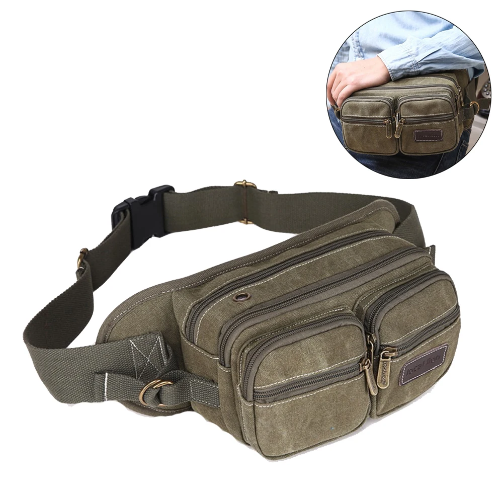 

Outdoor Waist Bag Waterproof Belt Pouch Motorcycle Riding Bag Military Hunting Pouch Multi-function Canvas Pocket for Cycling