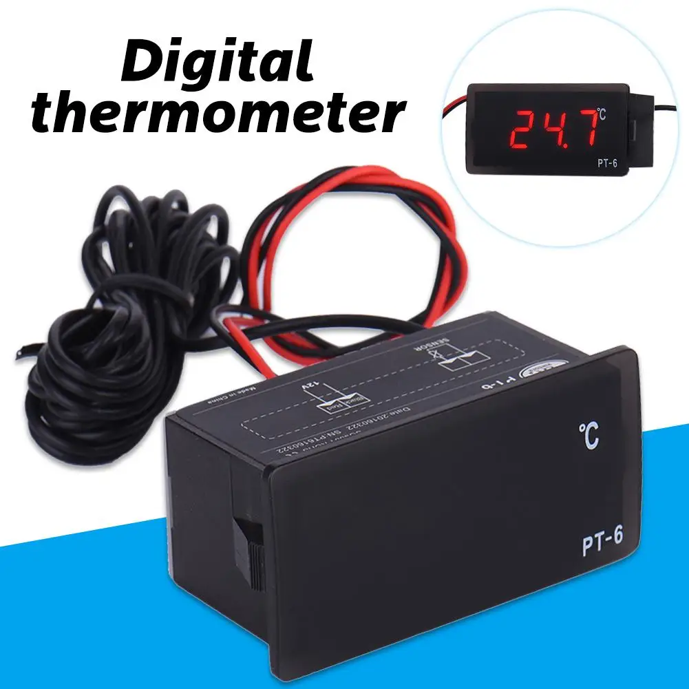 

Embedded Digital LCD Display Probe Thermometer Gauge For Car Incubator Food / Refrigeration / Pet Industry Temperature Test