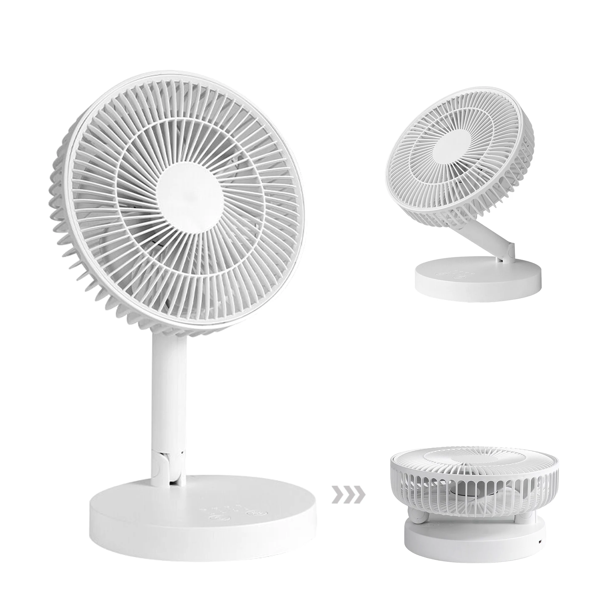KASYDoFF Rechargeable USB Table Fan ,7200mAh Portable Mini stand Fan Cooling Small Foldable fan for Desk Home Office and bedroom 2