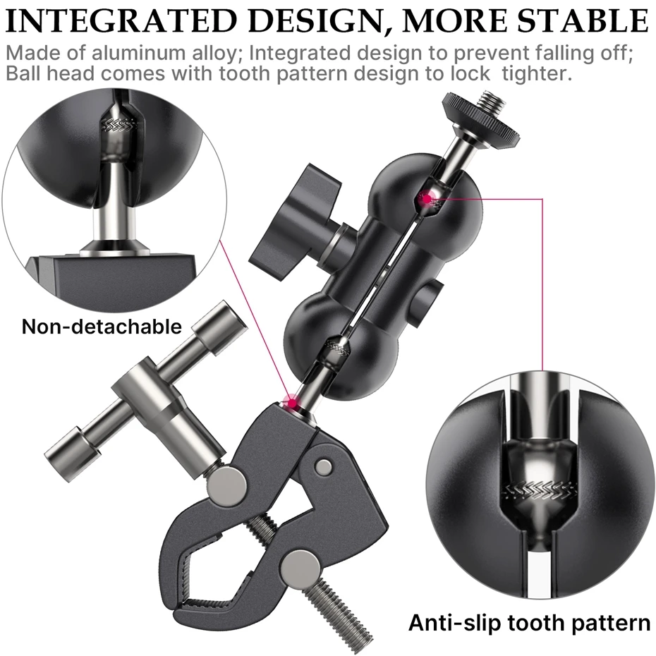 Ulanzi UURig Adjustable Super Clamp With 1/4 And 3/8 Thread For 12mm-55mm Rods Camera Accessories Light Umbrellas Hhooks Shelves