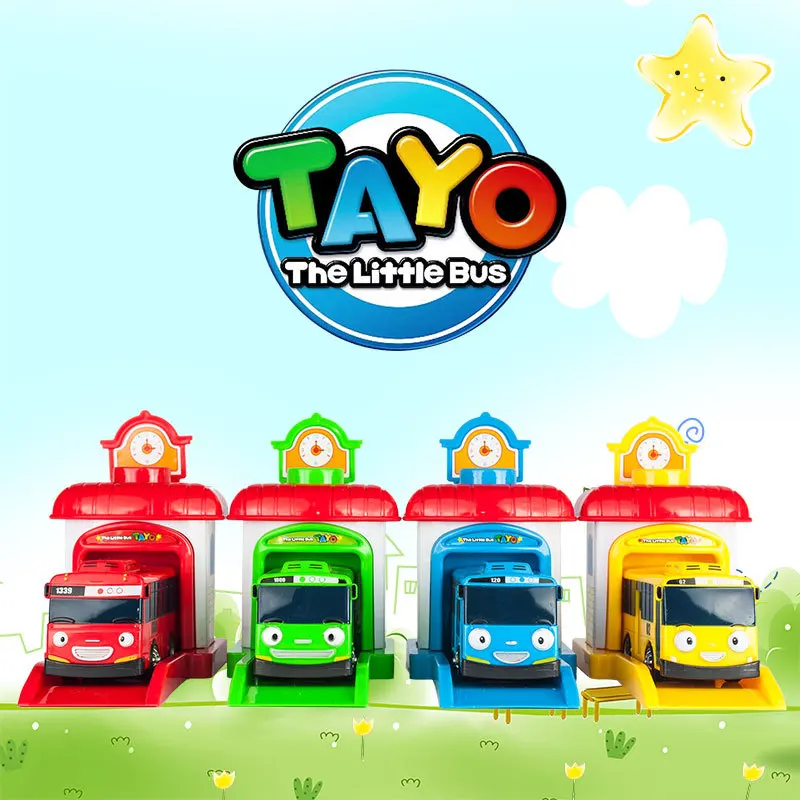 Корейская мультяшная масштабная модель 4 шт./компл. tayo автобус маленькая