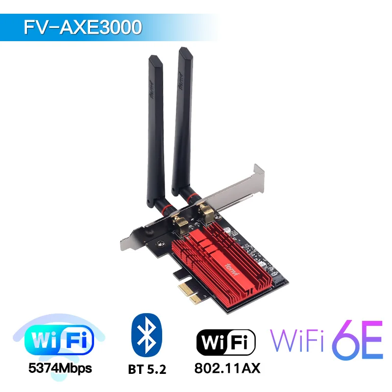 best wifi adapter for pc Fenvi FV-AXE3000 Wi-Fi 6E AX210 Bluetooth 5.2 Wireless 5374Mbps 2.4G/5GHz/6G WiFi 802.11AX/AC PCIExpress Network Card Adapter PC best usb wifi adapter