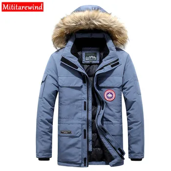 

Men Clothing -20 Degree Winter Down Parkas Men Snow Overcoat Fashion Hoode Fur Collar Keep Warm Windbreaker Jacket Men M-6XL