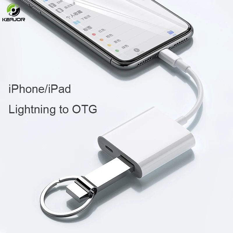 OTG адаптер для iPhone iPad Lightning к USB OTG кабель камера адаптер конвертер данных Поддержка клавиатуры U диск микрофон IOS13