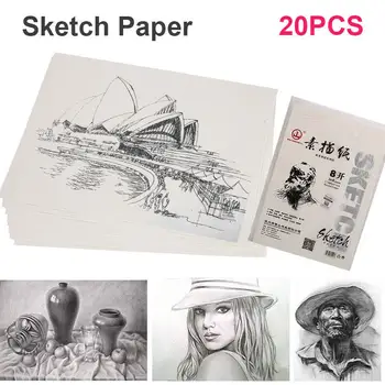 

Wood Color 20pcs/Bags Drawing Paper Sketch Paper Sketch Book Professional Art Supplies Lettering Artist Sketch Pad Durable