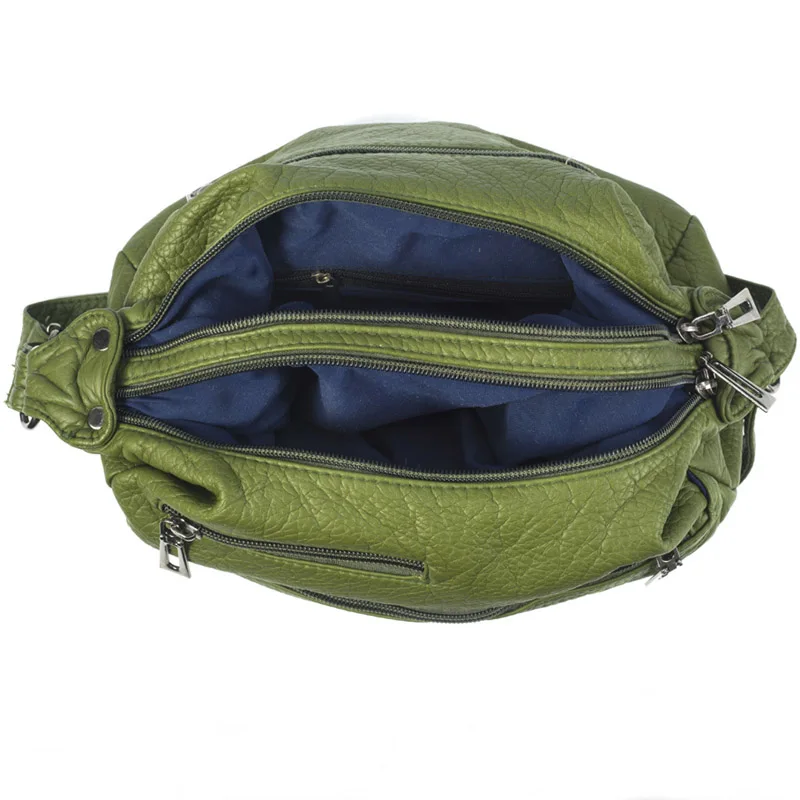 Annmouler модная женская сумка через плечо зеленая сумка через плечо мягкая PU кожаная сумка через плечо с несколькими карманами женская сумка кошелек на молнии