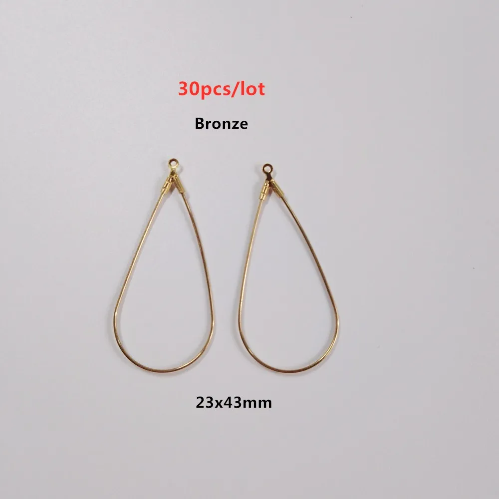 30pcs---Bronze Новая Мода Bijoux металлический ушной крючок/Серьги Подвески для женщин Diy серьги для изготовления ювелирных изделий Аксессуары свадебный подарок кулон - Окраска металла: 30pcs---Bronze