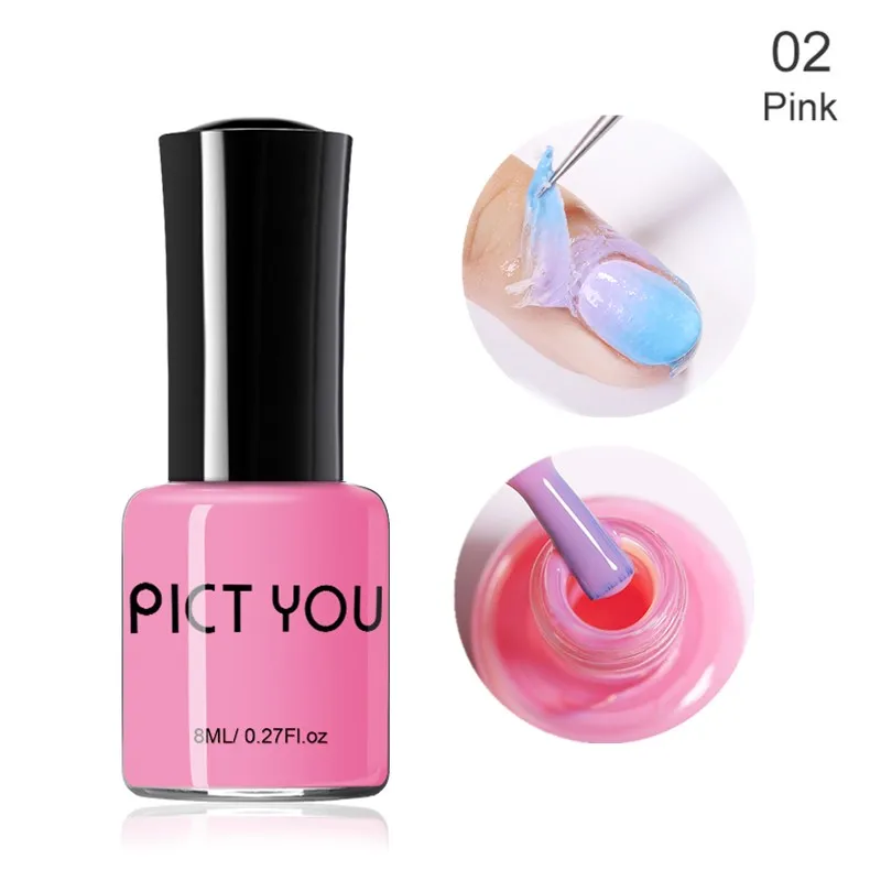 Pink Nail Latex Pict You 8 мл без смазывания верхнее покрытие для маникюра масло для нейл-арта тиснение Печатный протектор для нейл-арта лак для штамповки лак для ногтей - Цвет: Pink Nail Latex