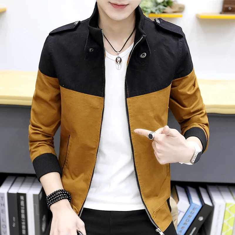 

2019 Autumn Jacket Baseball Serve Man Loose Coat Trend Handsome Long Striped Clothes Black windbreaker streetwear Chinese Style