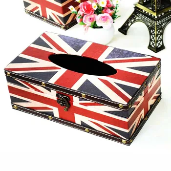 

England Waterproof Leather Tissue Box Napkin Paper Holder Tissue Container Kitchen Paper Box Storage Organizer Case Home Decor