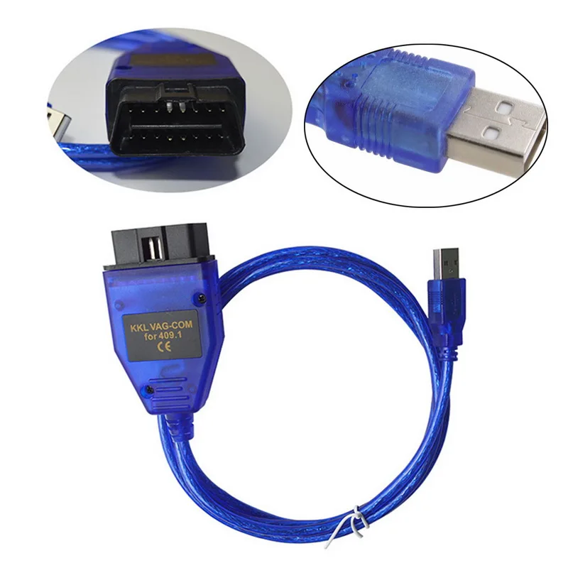 Автомобильный USB Vag-Com интерфейсный кабель KKL VAG-COM 409,1 OBD2 II OBD диагностический сканер автоматический кабель Aux USB Vag-Com интерфейсный кабель