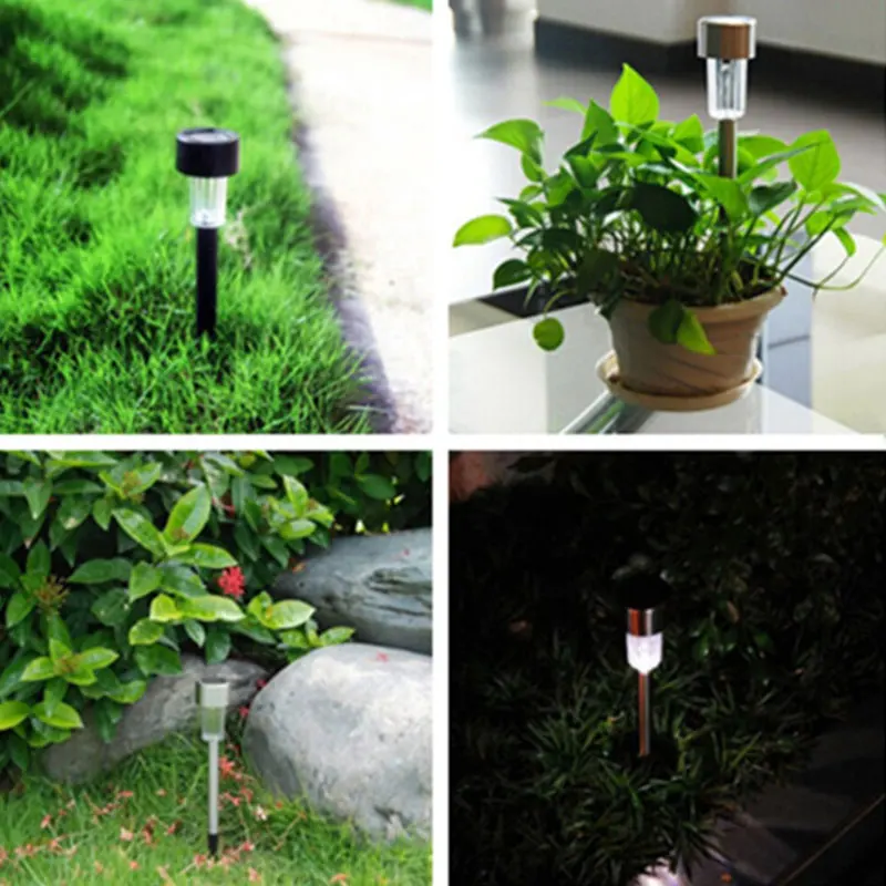 10pcs Landscape Lamp 40MA Pure White LED Light Lamp Solar Power Outdoor Lighting Spot Auto Lawn Path 2V Yard Garden