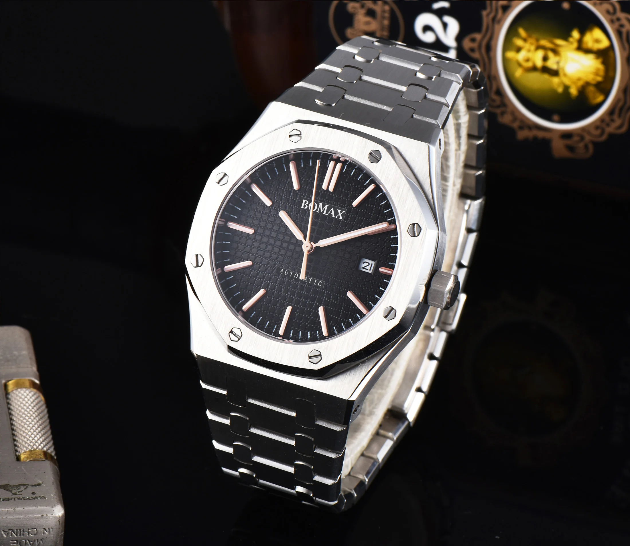 BOMAX королевские мужские часы Oak 41 мм 15400 спортивные автоматические механические часы мужские сапфировые водонепроницаемые часы