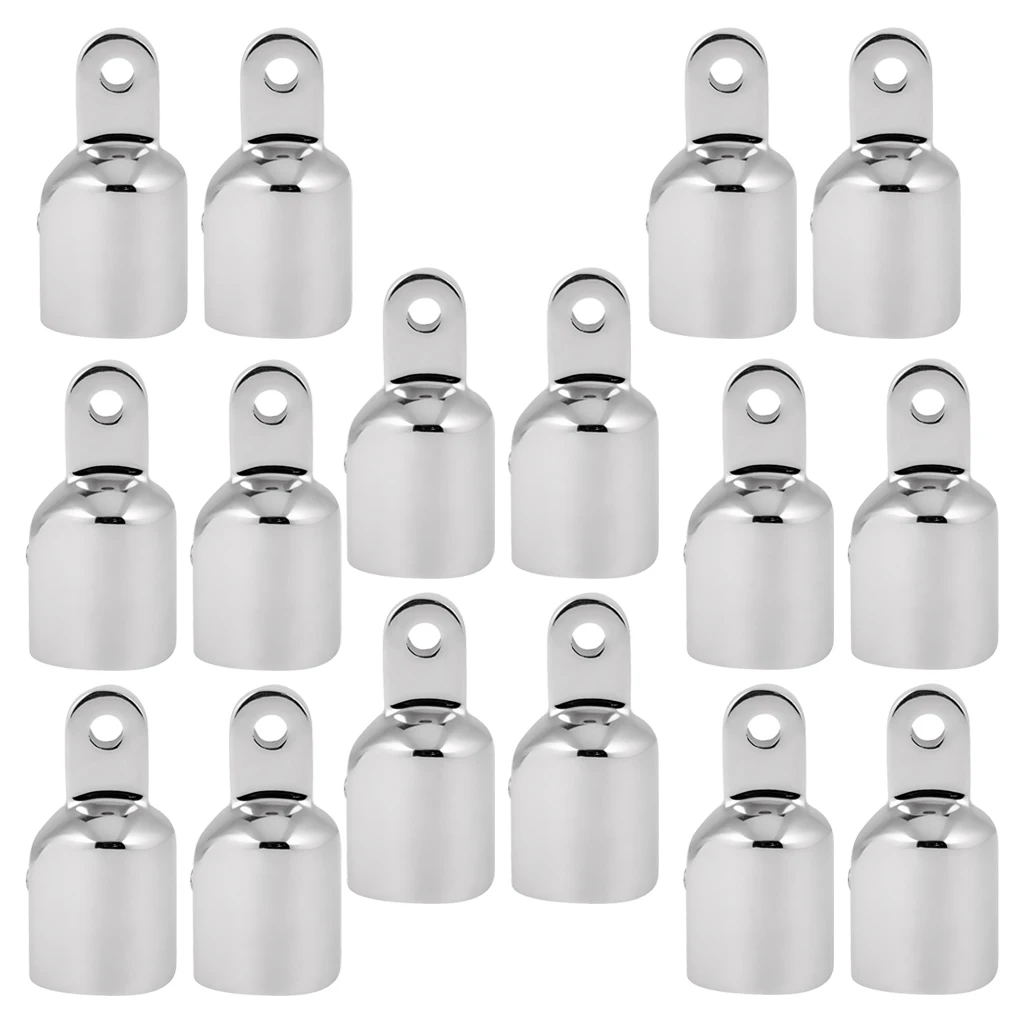 16pcs Eye End Cap Bimini Top Fitting/Hardware 1 inch Marine 316 Stainless Steel