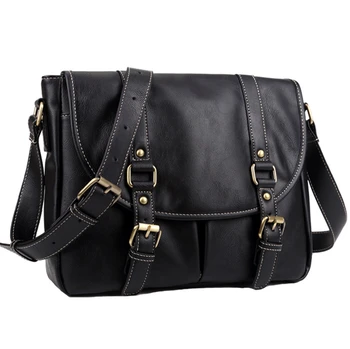 

Small Shoulder Messenger Bag for Men Stylish Man Bag PU Leather Cross Body Bag Flapover Side Bag