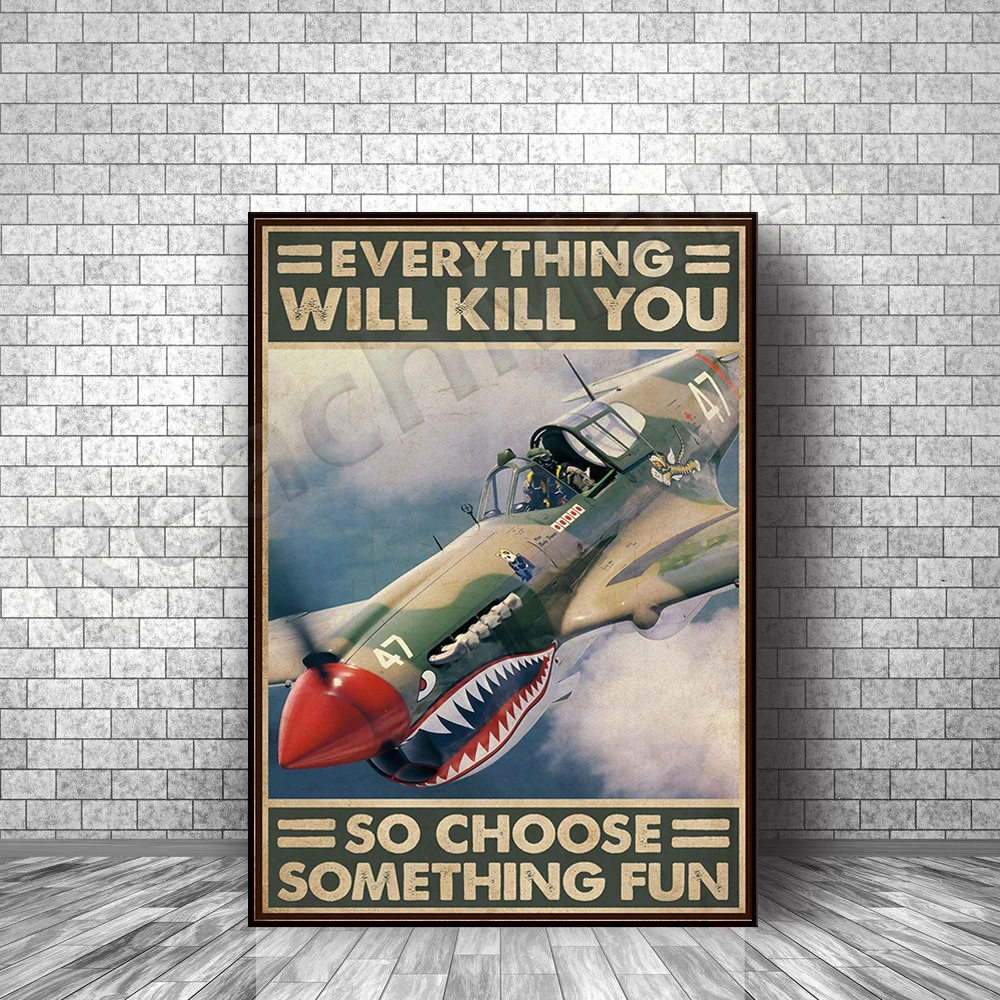 Pilot Flyer US Air Force Parachuting Poster Everything will kill