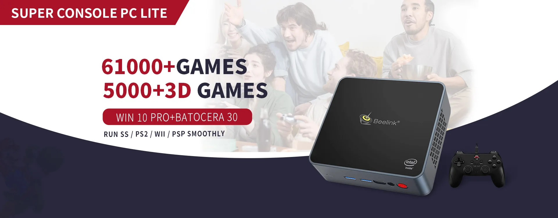 Retro Video Game Console Chuwi Super Console X PC Mini Box WIN 11 Pro and Gaming For SEGA/PS2/WII/PSP/N64 Build-in 71000+ Games