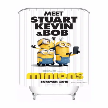 

Custom Minions Bathroom Acceptable Shower Curtain Polyester Fabric Bathroom Curtain #180320-01-149