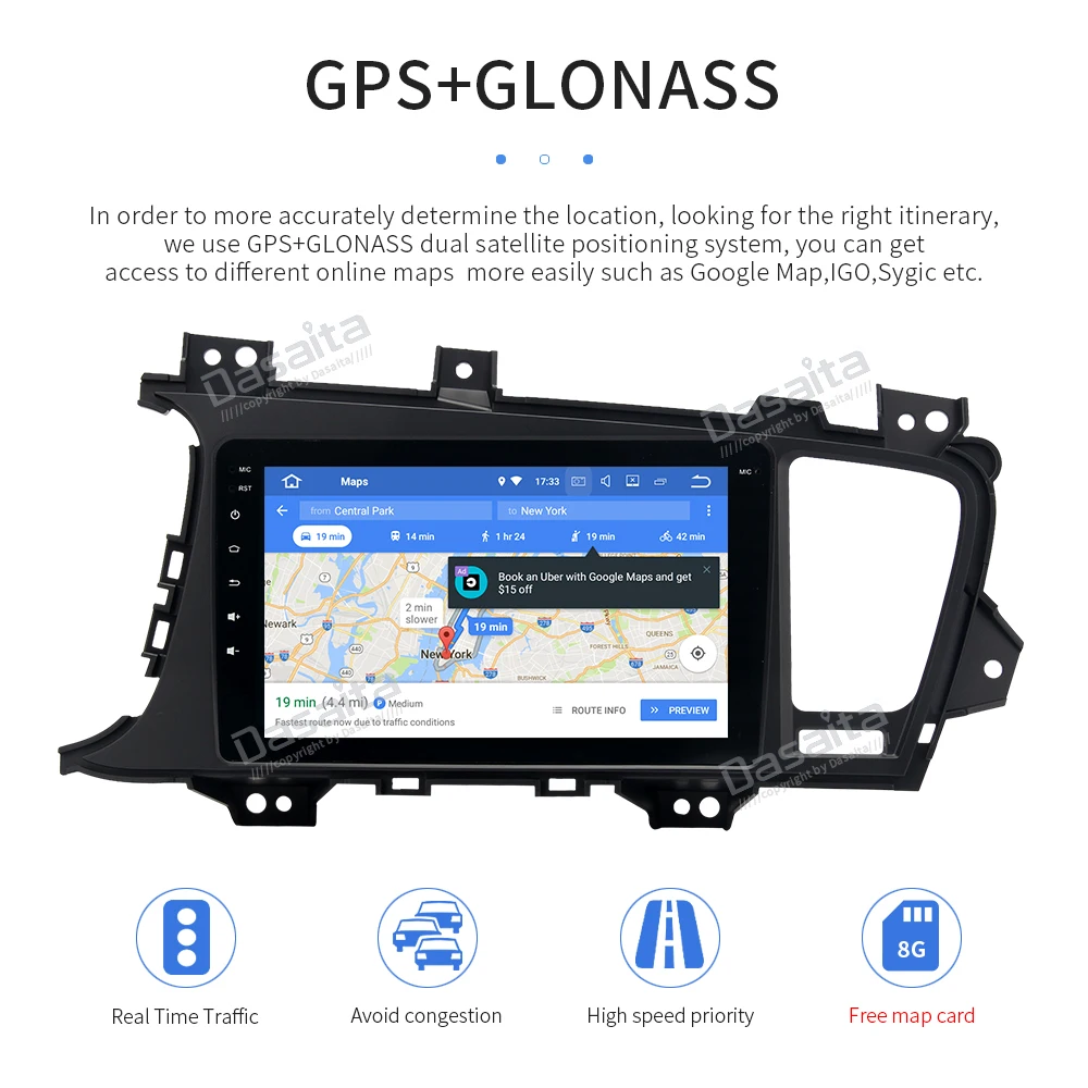 Discount 8" HD Digital Screen Built-in GPS Android 9.0  1 din Car Multimedia for Kia K5 Optima Navi 2011 2012 2013 with 4G RAM 32G ROM 13