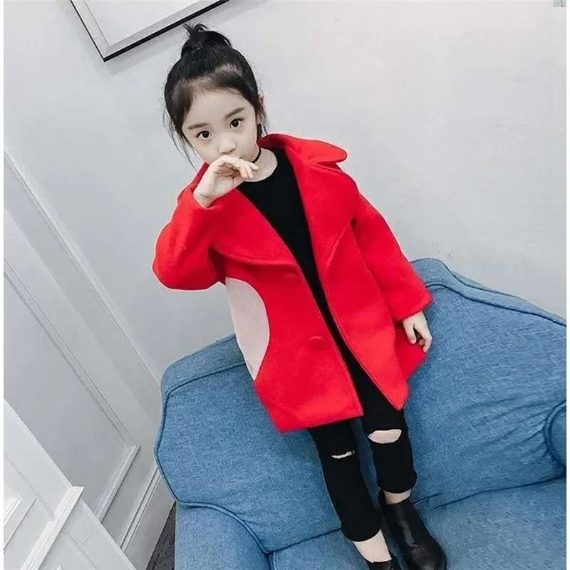 

Cute Toddler Kids Baby Girls Overcoat Woolen Single Breasted Coat for Girl Outerwear Winter Warm Clothes Snowsuit 2-10Y
