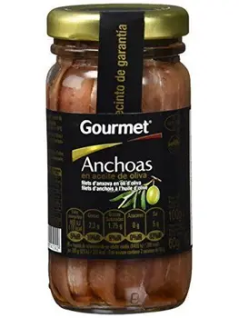 

Gourmet - Anchoas en Aceite de Oliva, filetes - 100g - [Pack de 3]