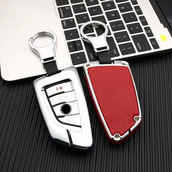 

For Bmw 1 3 5 7 Series X1 X3 X4 X5 X6 M3 M5 Z4 F10 F15 F16 F20 F30 F39 F48 E90 E60 E30 G11 G30 Zinc alloy+Leather car key case