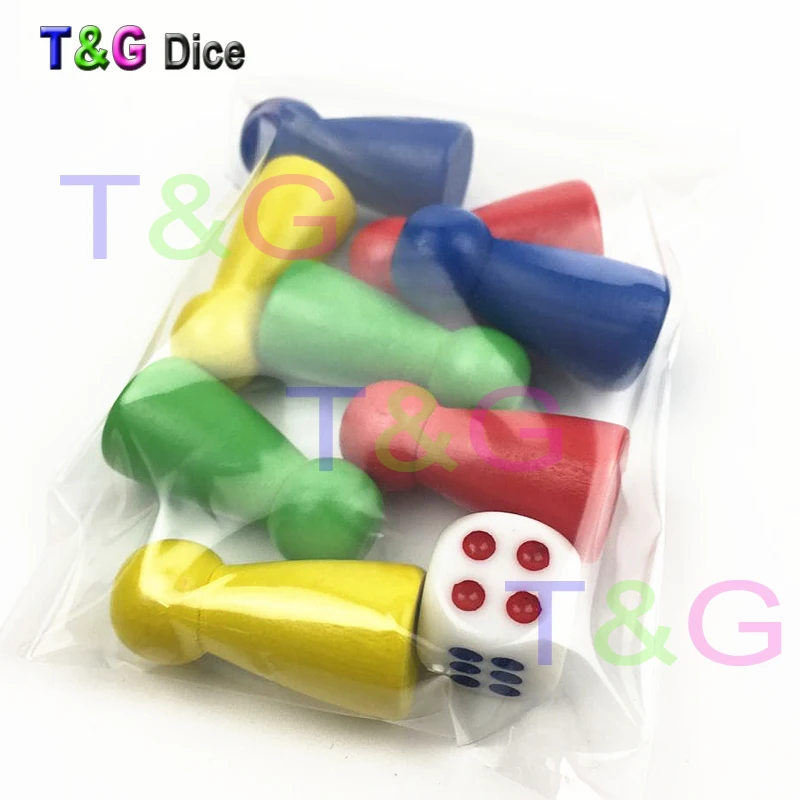 31mm 8pcs pawn/ chess wood game pieces for boardgame accessories 4 colors| |