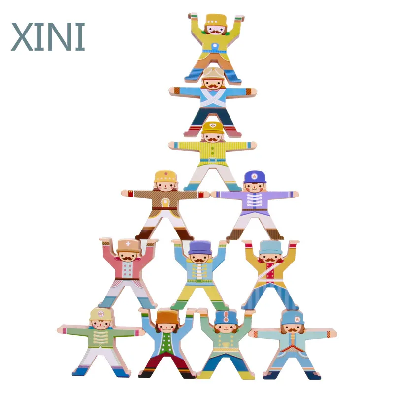 

Wooden Hercules Balance Building Blocks DIY Stacking Jade Wooden Toys Wooden Blocks Kids Educational Toys for Children