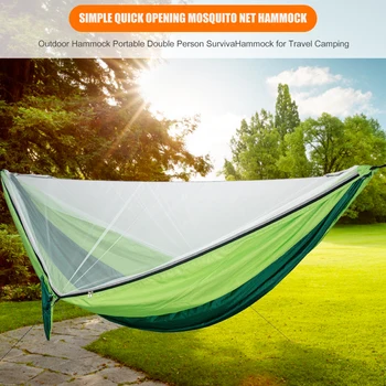 

Nylon Hammocks with Straps Portable Backpacking Automatic Quick Opening Sleeping Bed for Outdoor Camping Survival Hunting