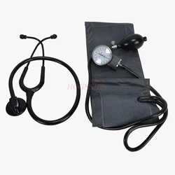 All Black Medical Cardiology Doctor Stethoscope and sphygmomanometer Professional Medical Nurse Student Medical Equipment Device