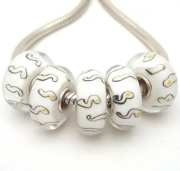 

JGWGT 2559 5X 100% Authenticity S925 Sterling Silver Beads Murano Glass beads Fit European Charms Bracelet diy jewelry Lampwork