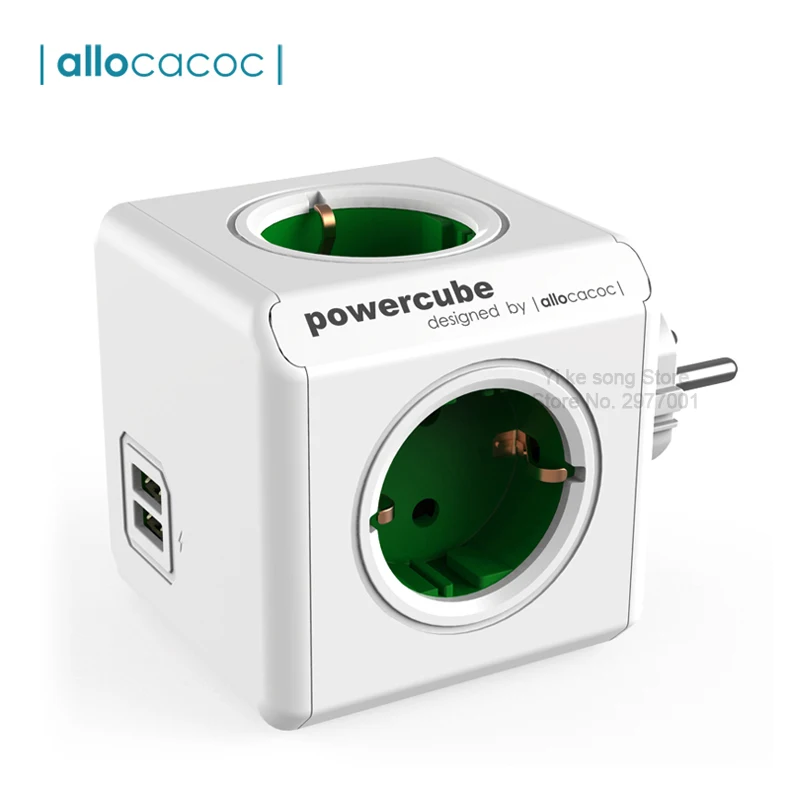 Allocacoc power cube 4 AC 2 USB силовая полоса электронная розетка для дома и офиса ЕС вилка удлинитель умная розетка настенное зарядное устройство