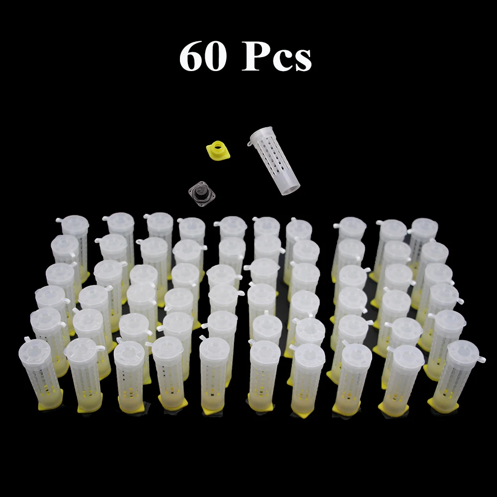 Professional Beekeeping Queen Cage beekeeping tools beekeeping accessories Rearing Quality Protective Cover Catcher Plastic Bees Box Bees Tool Supplies 60PCS