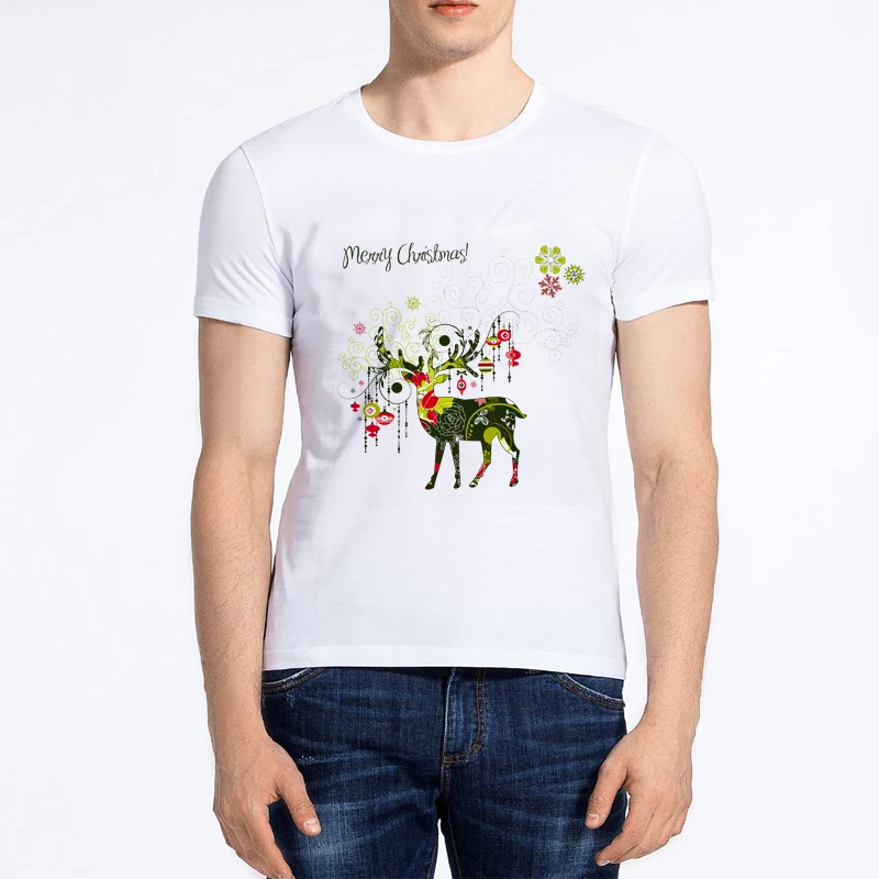 

Lus Los Christmas Tshirt Men Funny Anime Clothes Xmas T Shirts Christmas deerPrint T-shirt Party Happy Mens Clothing New