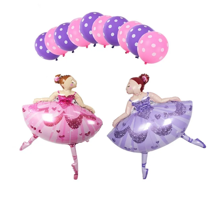 104*66 см блестящие балерины для девочек, фольгированные шары, 18 дюймов, для танцев, для принцесс, для девочек, для дня рождения, для счастливых, вечерние, украшения, поставки, гелиевые шары - Цвет: as picture