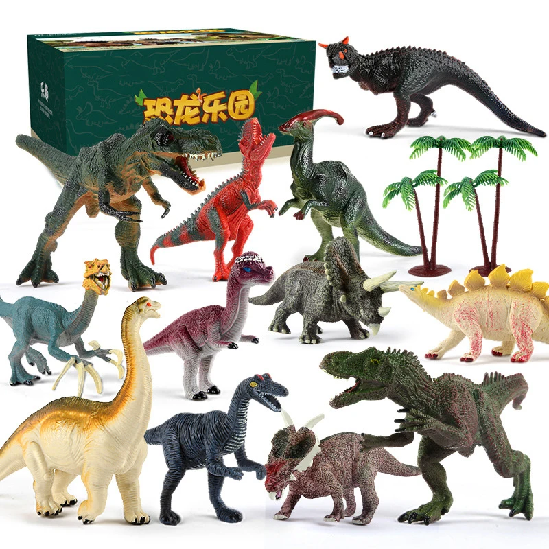 14 pièces/ensemble grande Simulation dinosaure jouet doux dinosaure blocs de construction jouets bricolage dinosaure famille petite enfance modèle cognitif