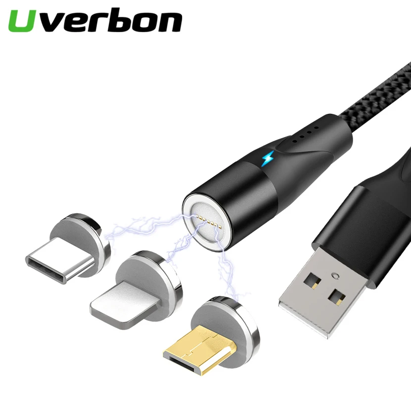 

3 in 1 Magnetic Cable Type C Micro Charging Cabo For Samsung S8 S9 Fast USB C Mobile Phone Cord For Iphone X Magnet Charger Cabo