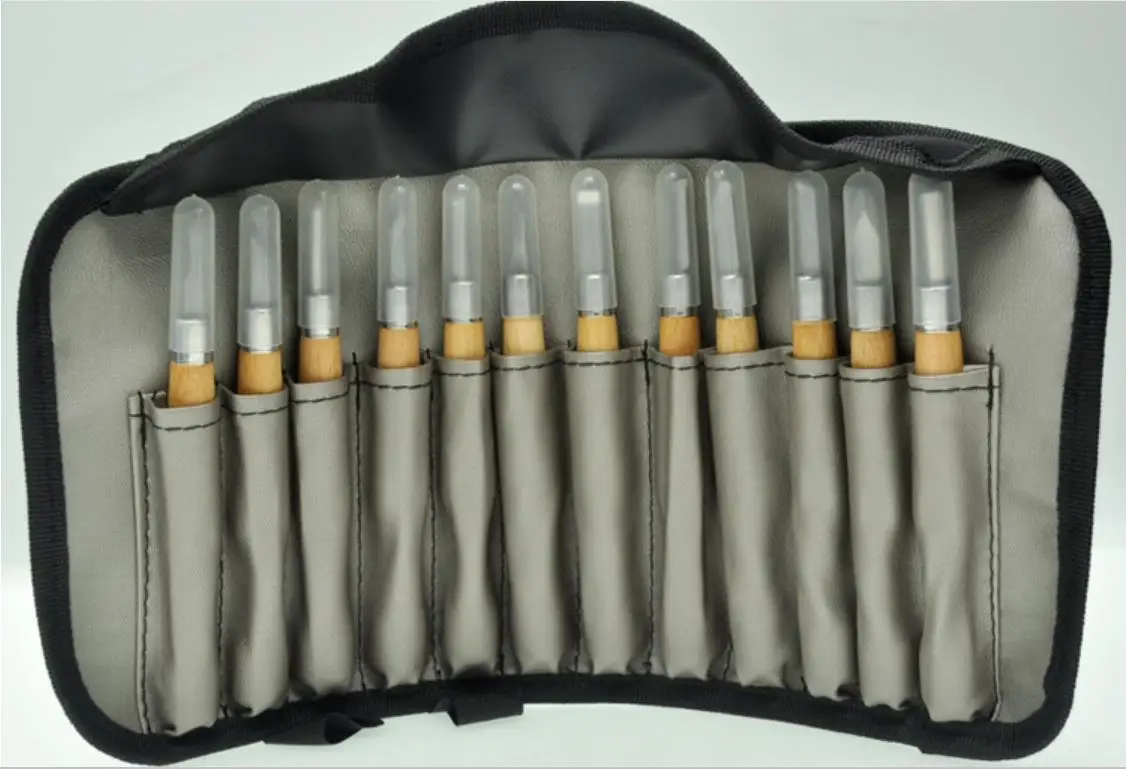 12pc lot SK2 Steel Wood Carving Knife Chisel Kit Hand Tools For Carving 