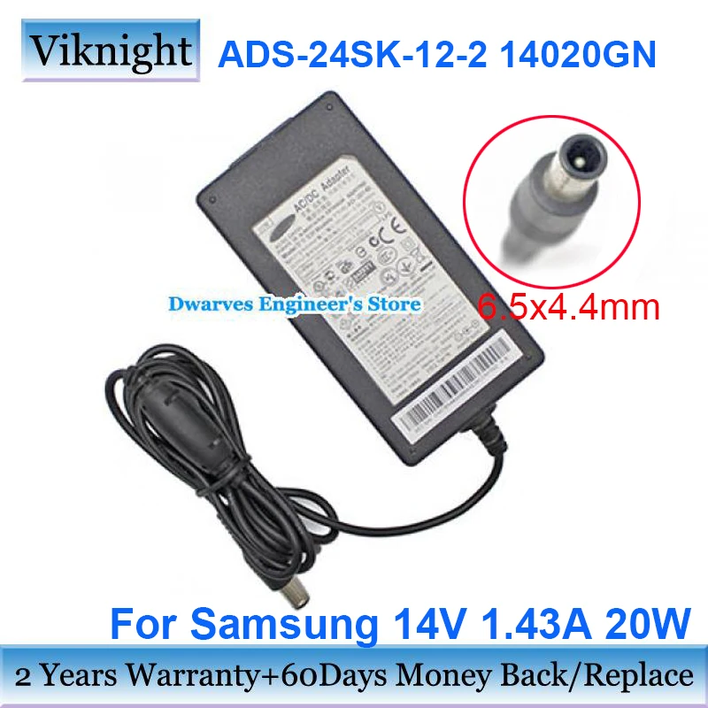 

20W ADS-24SK-12-2 14020GN S19B300N S19B150B For Samsung LCD LED Monitor Power Adapter 14V 1.43A AD-2014B ADS-24SK-12-2 Charger