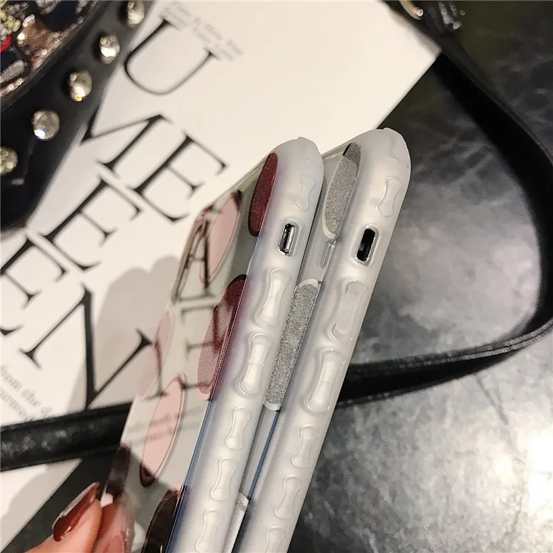 Coque For iPhone X Xr XS Max Cases Korean Plating Dot Pattern Shiny Powder Soft Clear Cover For iPhone Xs Xr 6 6S 7 8 Plus Case (4)