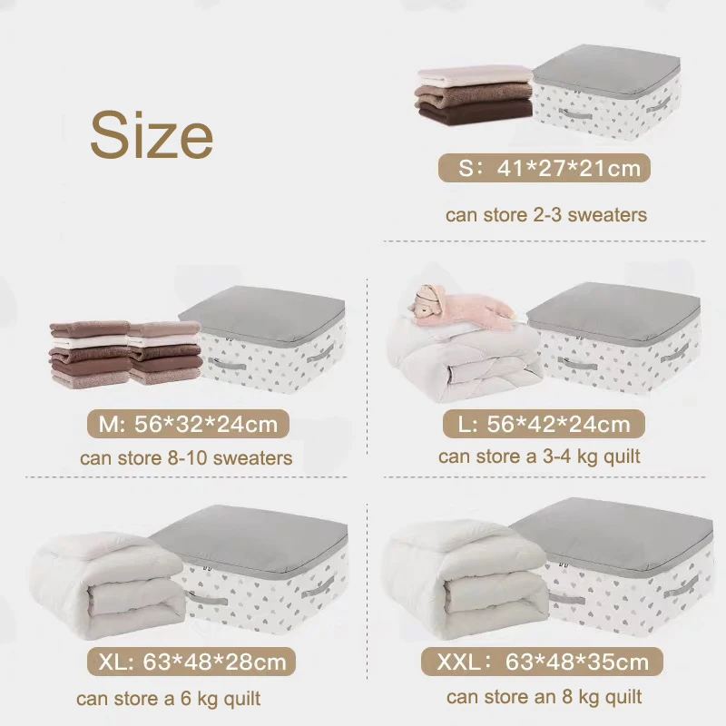 Foldable Clothes Quilt Storage Bags Organizer Pillow Blanket Boite Rangement Large Capacity Clothing Storage Bag Home Organizer