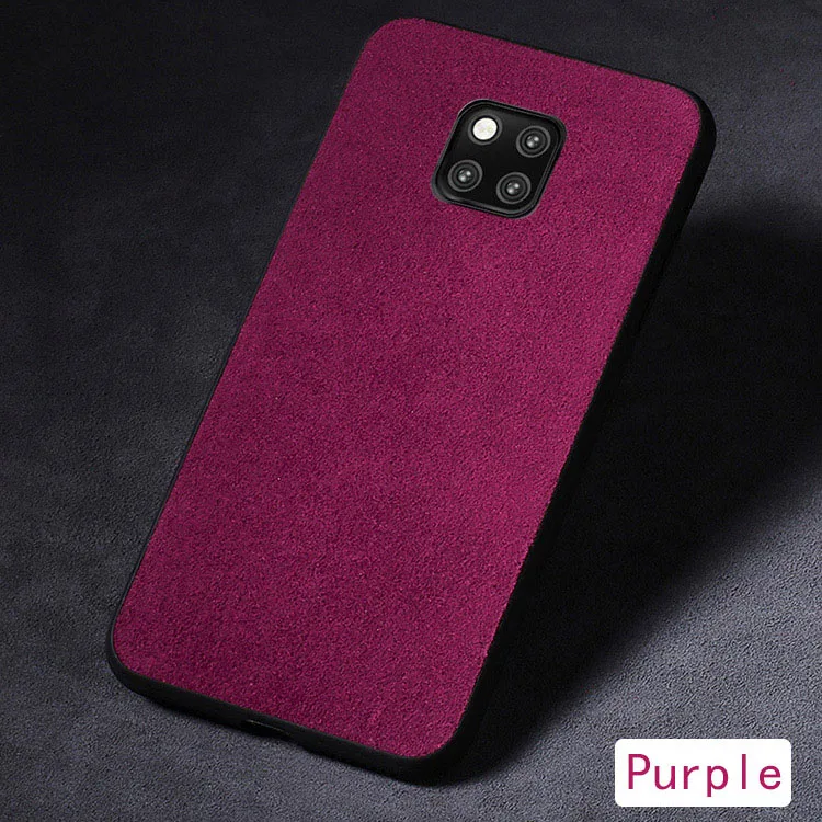 Фиолетовый Чехол для телефона huawei mate 20 10 9 Pro P10 P20 Lite, замшевый Мягкий ТПУ чехол для Honor 8X Max 9 10 Nova 3 3i capa - Цвет: Фиолетовый