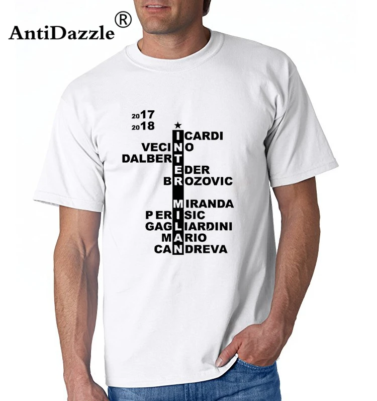 

Antidazzle Men 17/18 Squad Crossword Icardi Mario Perisic Brozovic Candreva Eder Miranda Inter Dalbert T-shirt Milan Gagliardini