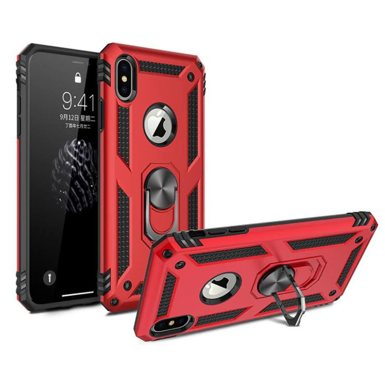 

Sergeant anti-fall armor mobile phone shell magnetic FOR: iphone 6 7 8 XS XR MAX PLUS ring bracket protective cover phone case