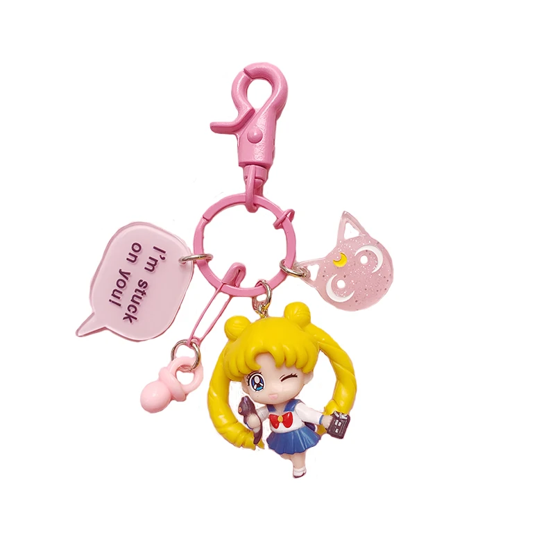 Sailor Moon Car Keychain Accessories Japanese Anime Kawaii Anime Decor Collection Ornaments Bags
